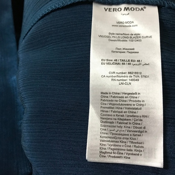 Vero Moda Women's Joselyn Long Blazer Curve Jacket - Picture 9 of 9